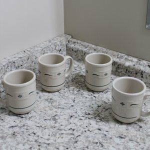 Longaberger Mugs Set of 4 Heritage Green EUC